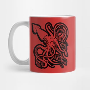 Giant Squid Architeuthis Black Outline Mug